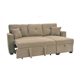 Sleeper Sectional Sofa With Pull Out Bed, Reversible Chaise, Hidden Storage