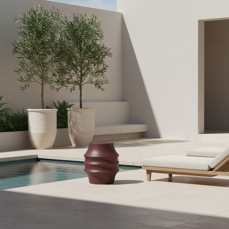 Calithea - Indoor Outdoor Side Table - Cherry Mahogany Concrete Finish