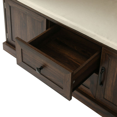 Hall Tree With 3 Hooks, Coat Hanger, Entryway Bench, Storage Bench, 3 In 1 Design