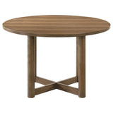 Graham - Round Dining Table With X Cross Base - Walnut