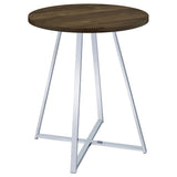 Burkhart - Round Height Bistro Bar Table - Brown Oak