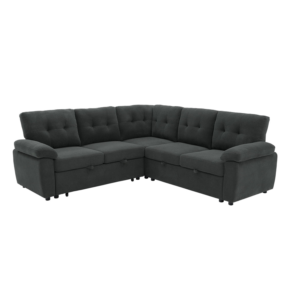 Convertible Sectional Sofa Bed With Pull Out Sleeper And Storage