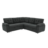 Convertible Sectional Sofa Bed With Pull Out Sleeper And Storage