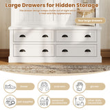 Hall Tree With 4 Drawers, Coat Rack With 6 Hooks