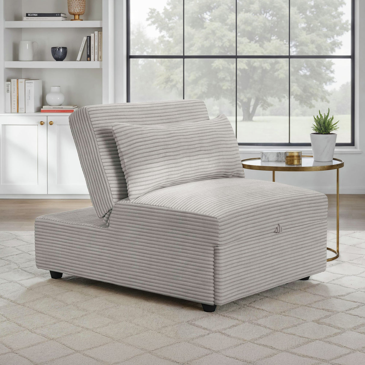 Pluto - Chair With Kidney Pillow, Klik Klak And Pop Up - Coronado Gray