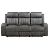 Forrest - Motion Reclining Sofa Comfort With Elegant Tufting And Wide Track Arms - Gray