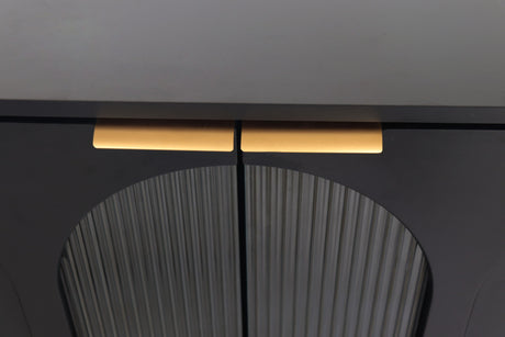 Accent Cabinet with 4 Fluted Glass Doors 60in x 16in
