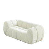 Quilted Cloud Sofa With Rounded Armrests And Piano Key Backrest Design