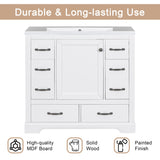 Modern Bathroom Vanity With Sink, 6 Drawers, Adjustable Shelf