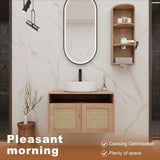 Bathroom Vanity With Art Sink And Storage Rack, Float Mounting Design