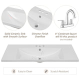 Modern Bathroom Vanity With Sink, Freestanding With Drawers And Doors