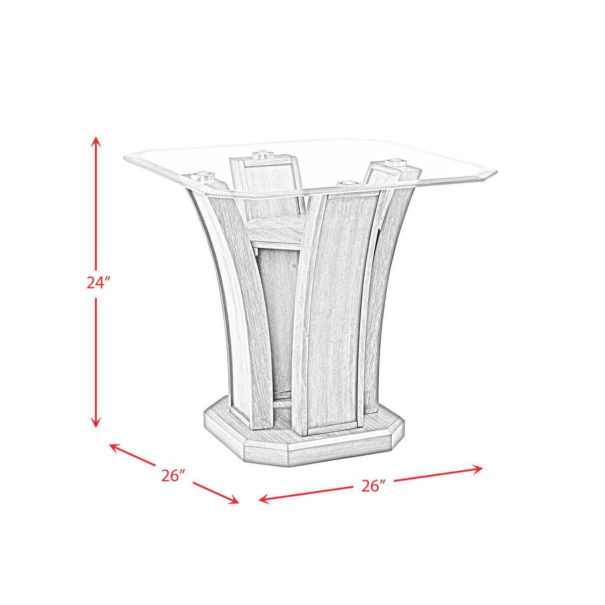 Dapper - Square End Table - Gray