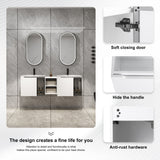 Wall Mounted Bathroom Vanity With Sink, Soft Close Doors, Cabinet & Half Door