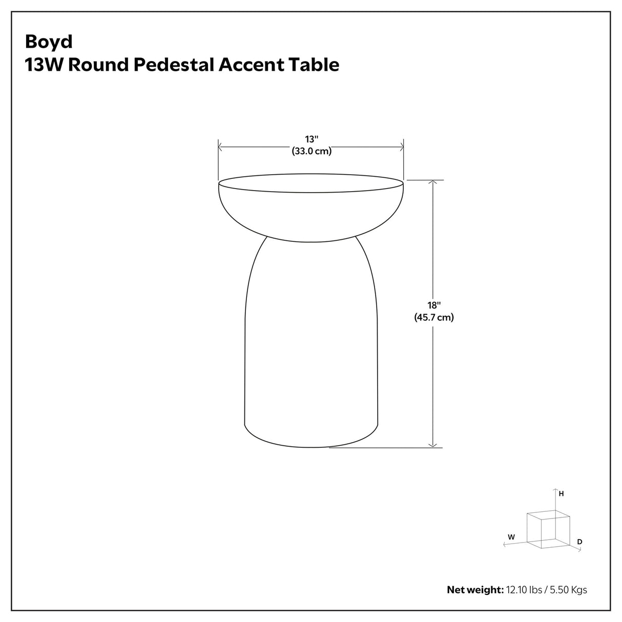 Boyd - Accent Table - White Wash
