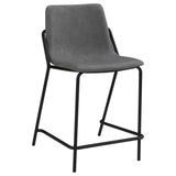 Counter Height Stools With Footrest (Set of 2) - Gray / Black