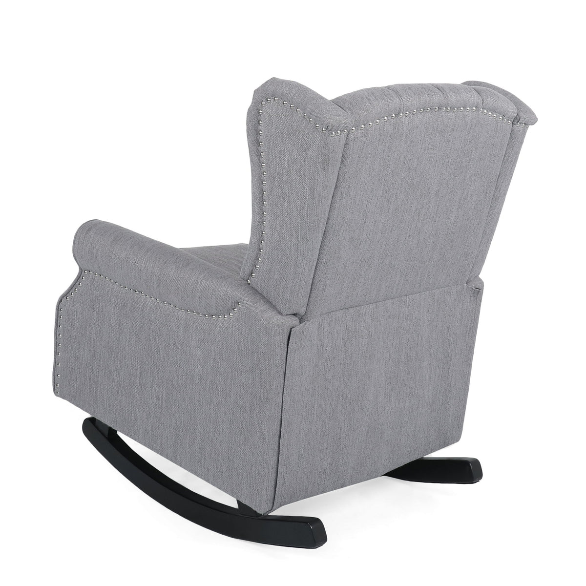 Sheila - Contemporary Fabric Tufted Wingback Rocking Chair - Gray