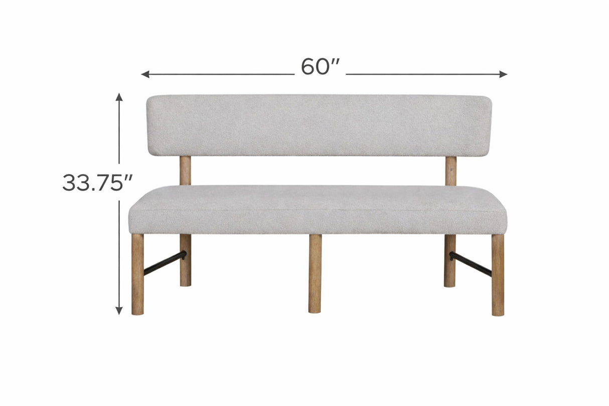 Pagosa - Upholstered Bench - English Knotty Oak / Gray