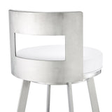 Lynof - Swivel Bar Stool - Brushed Stainless Steel Finish