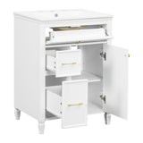 Freestanding Bathroom Vanity With Sink, Soft Close Door, Tip Out Drawer