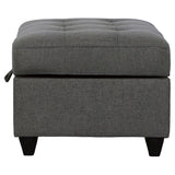 Storage Ottoman With Tufted Design - Gray