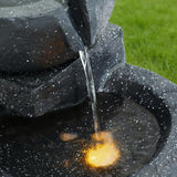 29 - Inch Terrazzo Style 4 - Tier LED Cascading Water Fountain - 🟢 Outdoor Decor available at Alpine Outlets in Denver