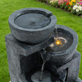 29 - Inch Terrazzo Style 4 - Tier LED Cascading Water Fountain - 🟢 Outdoor Decor available at Alpine Outlets in Denver