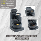 29 - Inch Terrazzo Style 4 - Tier LED Cascading Water Fountain - 🟢 Outdoor Decor available at Alpine Outlets in Denver
