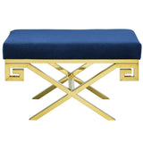 29 Inch Whimsical Greek Key Performance Velvet Bench - Benches available at Alpine Outlets in Denver