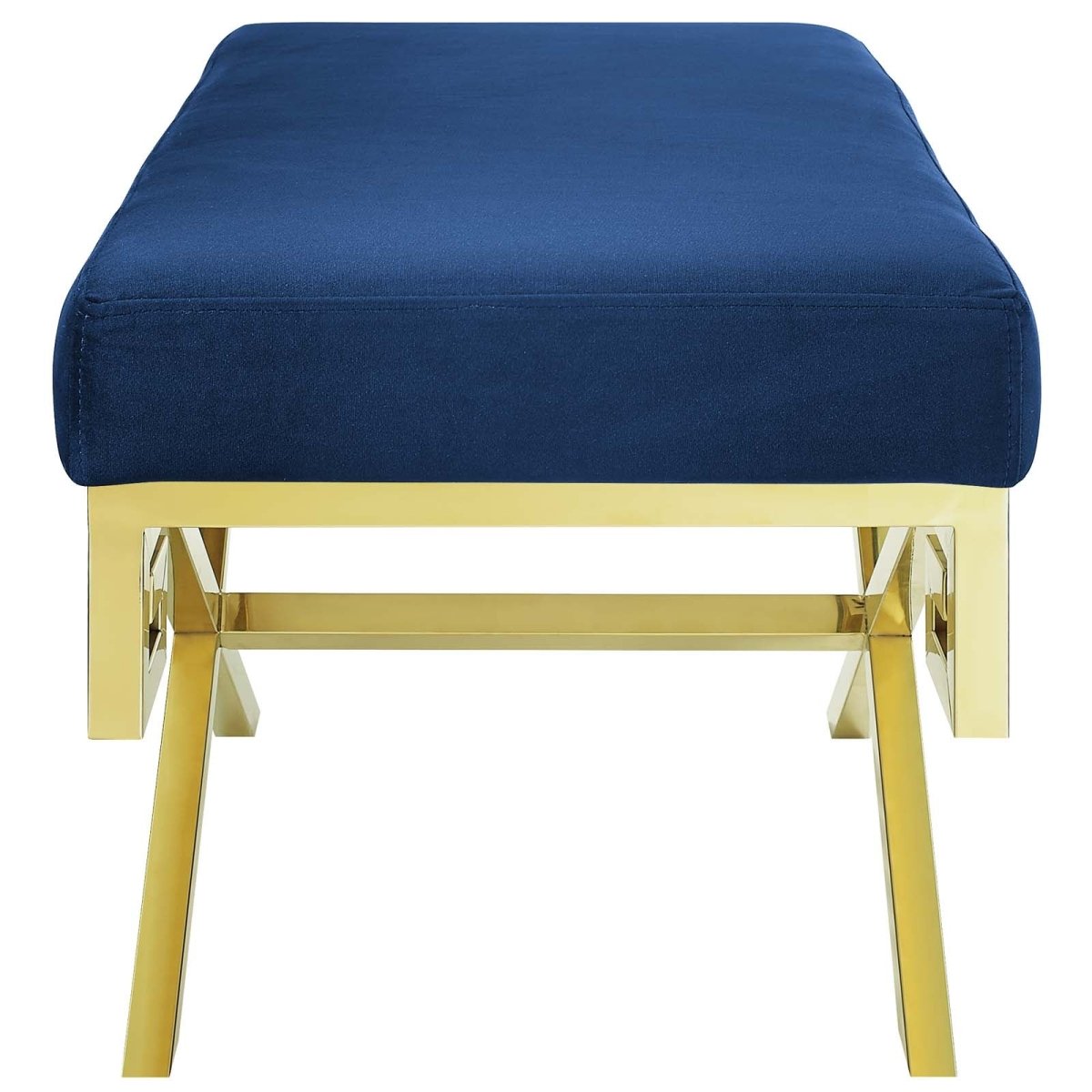 29 Inch Whimsical Greek Key Performance Velvet Bench - Benches available at Alpine Outlets in Denver