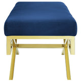 29 Inch Whimsical Greek Key Performance Velvet Bench - Benches available at Alpine Outlets in Denver
