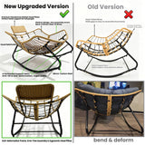 Oversized Papasan Rocking Chair Outdoor With Thick Cushion