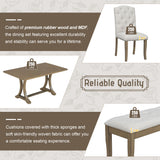 Dining Table Set With 4 Upholstered Chairs And Bench