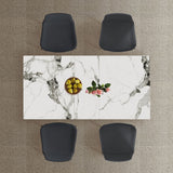 Modern Expandable Dining Table With Retractable Leaf With Chairs