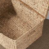 Rectangular Curve Trunk With Handles For Clothes, Toys, Magazines And Book Storage - Light Brown