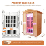 2000W Double Outdoor Far Infrared Sauna Room - Ameican White Oak
