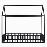 Metal House Bed With Fence And Door