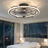 Ceiling Fan With Light And Remote Control, 6 Speeds, 3 Color Options - Matte Black