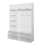 Farmhouse Hall Tree & Bench And Shoe Storage