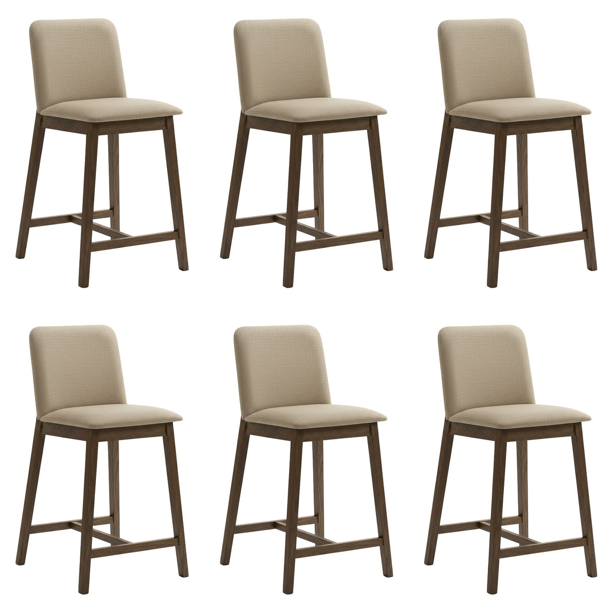 Allin - Upholstered Wood Counter Height Barstool