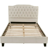 Modern Bed Frame With Tufted Upholstered Headboard