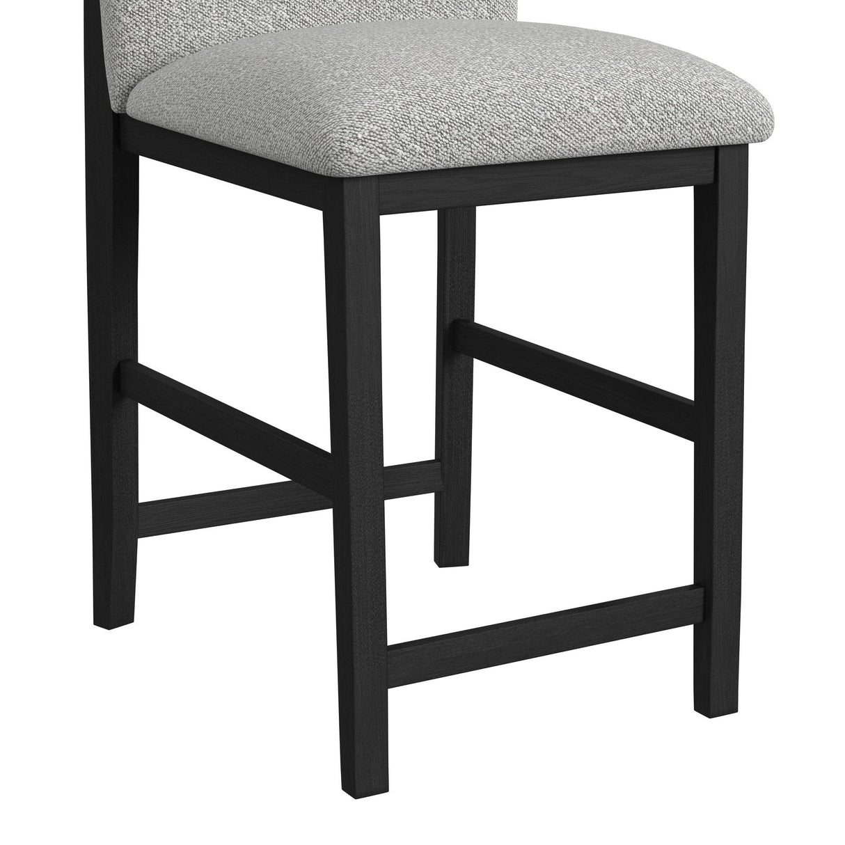 Portland - Round Back Barstool With Fabric (Set of 2) - Gray / Black