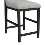 Portland - Round Back Barstool With Fabric (Set of 2) - Gray / Black