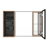 41.6" Wall Mounted Bathroom Cabinet With Adjustable Shelves Storage Cabinet - Imitative Oak