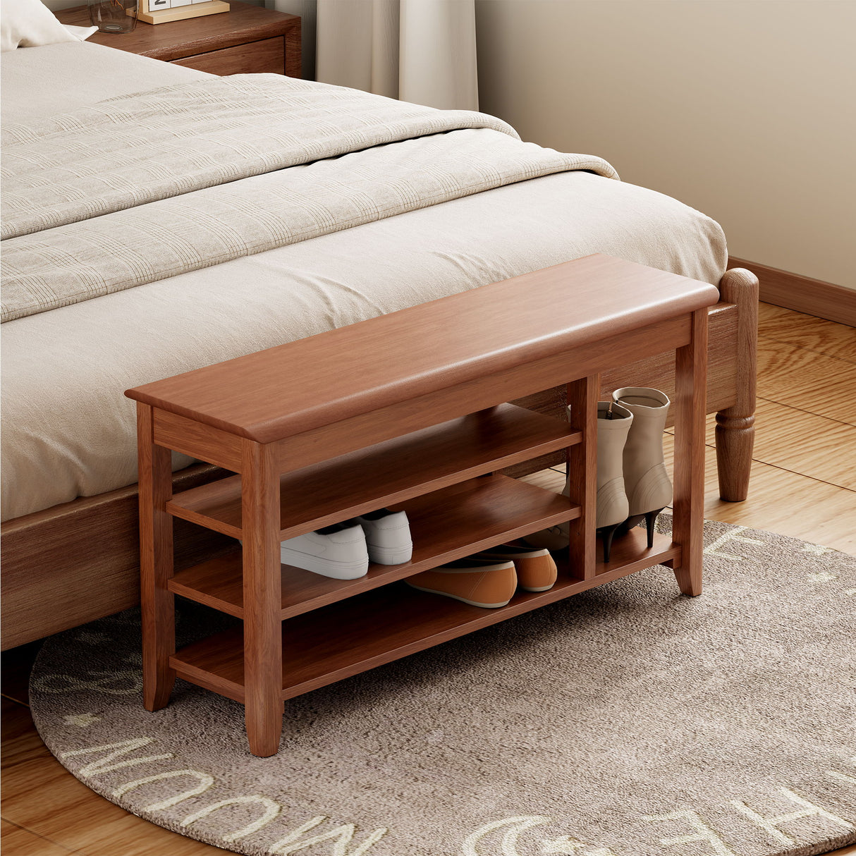 Multi Functional Double Layer Shoe Stool