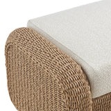 Pavilion - 2-Piece Powder Coated Metal Outdoor Conversation Set With Cushions - Boucle White / Natural