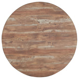 Arunda Yukon - Round Counter Height Dining Table With Pedestal Base And Built In Drawer - Oak