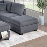 3 Piece Sectional Sofa With Reversible Chaise And USB Storage Ottoman