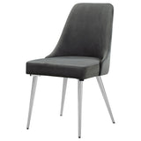 Padded Side Chair Of 2) With Upholstered Seat And Polished - Gray