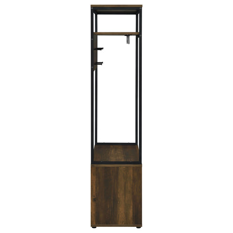 Flora - 2 Door Coat Rack Hall Tree Storage Bench And Multi Functional Storage - Natural