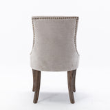 Ultra Side Dining Chair,Thickened Fabric Chairs With Neutrally Toned Solid Wood Legs, Bronze Nail Head (Set of 2) - Chair Sets - Alpine Outlets